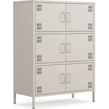 Pera Metal Çok Gözlü Dolap, 6 Kapaklı 80,50 X 40 X 109,50 Cm Bej
