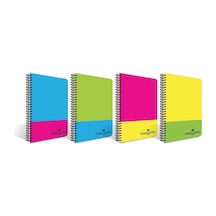 Pp Kapak Neon 120 Yaprak A4 Çizgili Defter 4lü Set