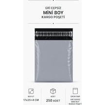 Gri Cepsiz Mini Boy Kargo Poşeti 17x25+4 Cm 250 Adet