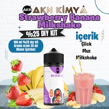 Strawberry Banana Milkshake Yoğun Dıy Kit Çilek Muz Gıda Aroması %25 Oranda Aroma İçerir Hazır Değildir 100 Ml