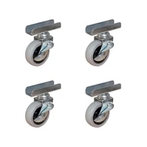 Furç Uzun-sunta Bilyalı Teker Frenli - 20x50 - Gri - 18mm Hks185 - 4 Adet Çok Renkli