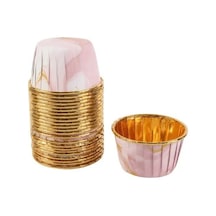 Cupcake/muffin /suffle Kek Kapsülü Pembe Mermer Desenli 50 Li Yeşil