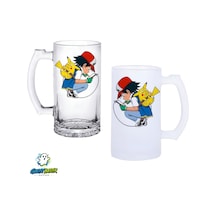 Pokemon Kulplu Bira Bardağı Buzlu Veya Şeffaf Seçenekli 0340
