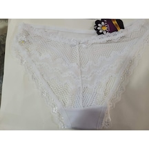 Papatya Dantel Detaylı Kadın Külot V21 Beyaz