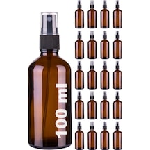 Afracam Amber 100 Ml Kapaklı Sprey Dezenfektan Cam Şişe 20 Adet Siyah