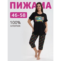 Roox Evde Giyilebilir Tişört Ve Şort Pijama Takımı 285788410 Siyah