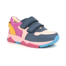Ortopedikal 3880 Rakerplus Hakiki Deri Lacivert Pembe Çocuk Sneakers Spor Ayakkabı Cırtlı Lacivert - Pembe
