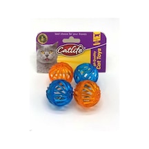 Catlife 202357 Zilli Top Kedi Oyuncağı 4'lü Çok Renkli