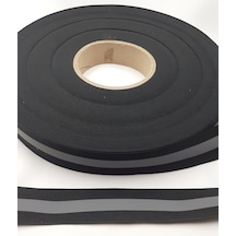 3,0 Cm Genişliğinde 5 Metre Uzunluğunda Dikilebilen Fosforlu Siyah Polyester Reflektör Şerit