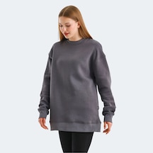 Slazenger VADIM Oversize Kadın Oversıze Koyu Gri Sweatshirt
