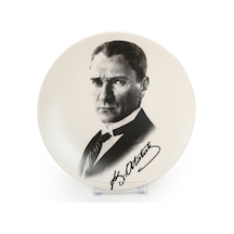 Keramika Atatürk Dekorlu Plastik Ayaklı Tabak Çok Renkli