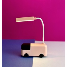 Mini Araba tasarımlı Şarjlı Masa Lambası - Pembe