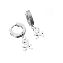 Idolavm W P24 T5 Sallantılı Kuru Kafalı Erkek Çelik Küpe