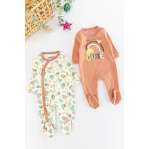 Babymod Figürlü Uzun Kollu 2'li Kız Bebek Tulum Takım 001