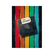 Gökkuşağı Disket Retro Hatıra Posteri Dekoratif Kanvas - Mdf Ahşap Tablo Çok Renkli