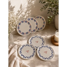 6 Lı Amore Blue Pasta Tabağı Renkli