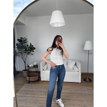 Halter Yaka Biyeli Atlet Beyaz