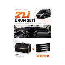 Cıtroen Berlıngo B9 Kapaksız Ekranlı 2008-2017 Uyumlu Torpido Örtüsü + Deri Çanta Seti - Siyah Bej