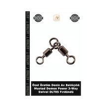 Özel Üretim Deniz Av Balıkçılık Mustad Demon Power 3-way Swivel Dlt05 Fırdöndü No:4 - 5li