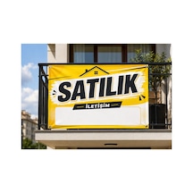 Satılık Branda Afişi 70x100 Cm 4 Tarafı Metal Kuşgözlü Suya Dayanıklı Dış Mekan İlan Brandası