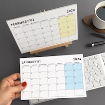 2027 Masa Takvimi, Ahşap Şövale Masa Takvimi, Aylık Planlamalı Takvim, Pastel Renkler 2027 Takvim, Y