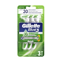 Gillette Blue3 Sensitive Kullan At Tıraş Bıçağı 3'lü - 8 Adet Tarı