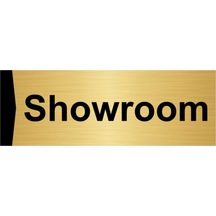 Showroom 7x20cm Altın Renk Metal Yönlendirme Levhası