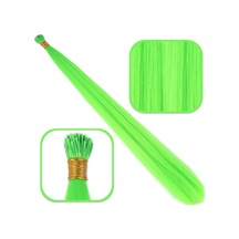 Fiber Sentetik Boncuk Kaynaklık Renkli / Neon Yeşil / 100 Adet - Uxfo-571595 Çok Renkli