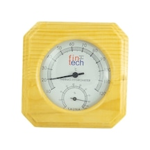 FINTECH Sauna Ahşap Termometre ve Higrometre Tek Saat İçinde-Topt