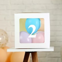 Şeffaf 2 Rakamlı Beyaz Kutu Ve Balon Seti Kendin Yap Bebek Çocuk