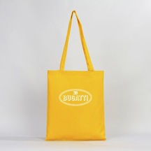 Bugatti Logo Sarı Gabardin Bez Çanta