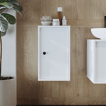 Banyo Dolabı Mat Mdf 60 X 35 Cm Banyo Boy Dolabı Beyaz Mat Beyaz