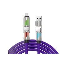 Store 4'ü 1 Arada Usb-a+type-c'den Type-c+lightning Uyumlu Şarj Ve Data Kablosu