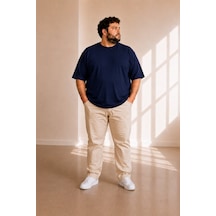 Sngl Tekstil Erkek Büyük Beden Oversize Kısa Kollu T-shirt 3xl 4xl 5xl 6xl 7xl 8xl Lacivert