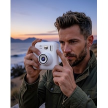 Çocuk Fotoğraf Makinesi Eğlenceli Baskılı 4 Rulo Kağıt 5 Kalem Set Beyaz