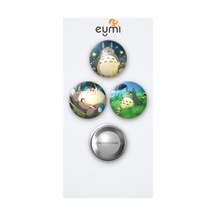 Ghibli Studio Komşum Totoro 3'lü Metal Rozet Seti 58mm İğneli Buton Çanta Yaka Rozeti Çok Renkli