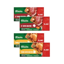 Knorr Bulyon Et Ve Tavuk Suyu 24 Lü 240 Gr 4 Lü Karma Paket