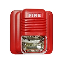 Yangın Alarmı Sireni Fa-01 - 100db Ses Ve Işık Uyarı, Ofis/market/hotel Uygun, Dc 9-24v, Kırmızı Abs