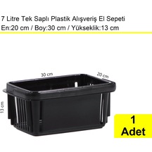 Kozmetik Ve Bijuteri Plastik Alışveriş El Sepeti 7 Litre Siyah 1 Adet / En:20 Boy:30 Yükseklik:13 Cm Siyah