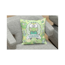Sanrio Karakterleri Keroppi Desenli Kare Yastık Kılıfı Çok Renkli