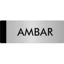 Metal Yönlendirme Levhası, Departman Kapı Isimliği Ambar 5x20 Cm Gümüş Renk