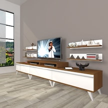 Decoraktiv Ekoflex 270r Mdf Retro Tv Ünitesi Tv Sehpası Ceviz - Beyaz