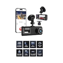 1080p Wifi Full Hd Araç Içi Kamera Arka Ön Iç Kayıt 3 Kamera Gece Görüşlü Gsensör Geniş Açı