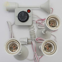 Termostat Kontrollü Düğmeli Yanan 1 Lamba Çıkışlı 3 Uzun Duyu Set