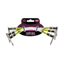 Ernie Ball 6" Çift Açılı Ara Kablolar 3'lü Paket Beyaz