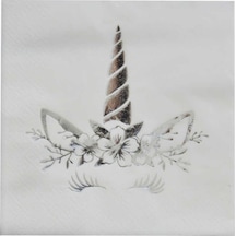 Unıcorn Peçete Varaklı Gümüş 33x33 CM Pk:16