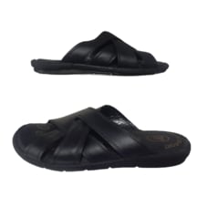 Hınıs Erkek Siyah Yumuşak Deri Dar Kalıp Günlük Şık Terlik Siyah