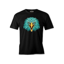 A Turquoise Eagle Face Siyah Erkek Tshirt 001