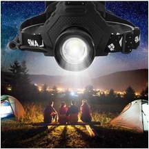 Ulzyvf Zoom Xhp70 Usb Teleskopik Siyah Şarj Lambası Kafa Işık Güçlü Far Dış Balıkçılık Aydınlatma Aj Siyah