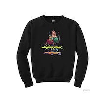Cyberpunk Get Rich Or Die Siyah Sweatshirt Siyah